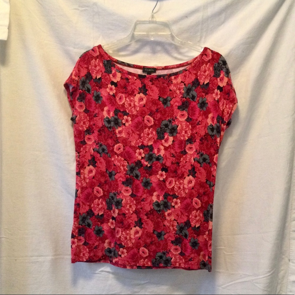 TALBOTS Floral Top sz M Shirt SPRING / SUMMER Stretch T-shirt